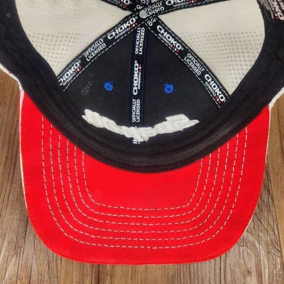 Choko Snap-On Hat Cap Snapback Red White Blue USA Mesh Tools Mens Dad Authentics - Picture 8 of 10